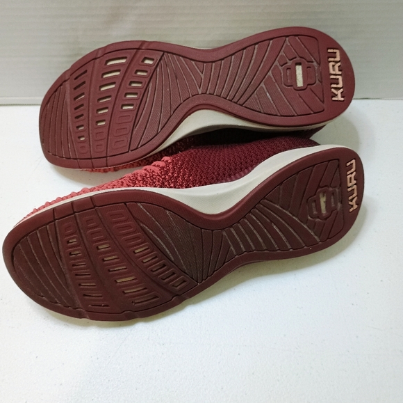 KURU Women's Red Slip-On Sneakers with Breathable Knit Upper Size 8 - Picture 7 of 7